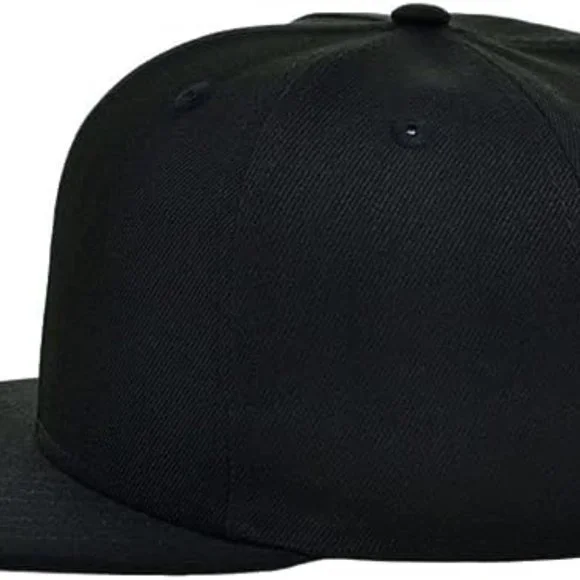 12 Hat Lot Black 5 Panel Snap Back Hats